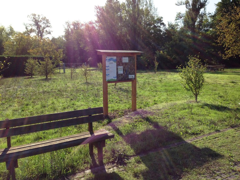 The board located near football field in Albinea