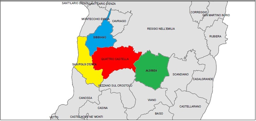 Picture of the province and the territories of the municipalities involved 
