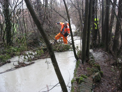 Enzola creek overflowing 1