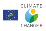 Logo Climate changE-R & logo Life