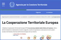 L'Agenzia per la Coesione Territoriale rinnova le pagine web dedicate alla CTE